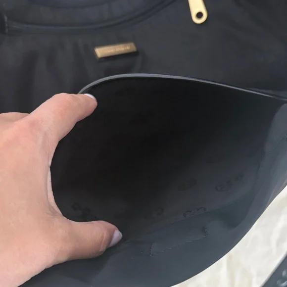 Tory Burch Black Nylon Patent Leather Tote - Picture 6 of 14